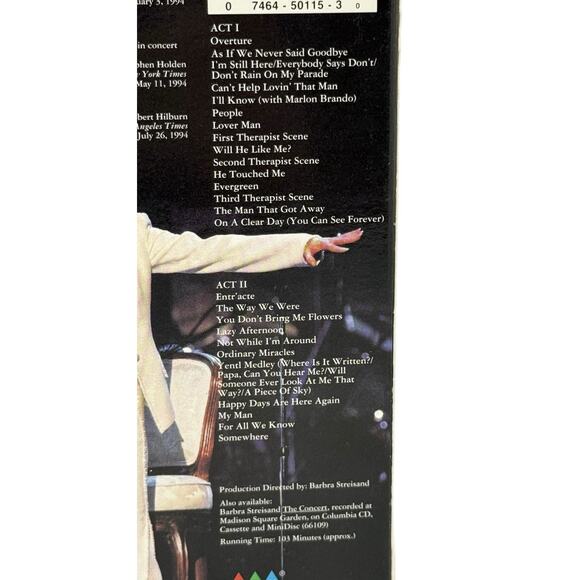 Barbra Streisand - Barbra The Concert VHS 1994 Columbia Music Hi-Fi Stereo - Picture 6 of 11